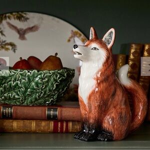 Pottery Barn Fantastical Forest Pitcher Jug Fox Ceramic Woodland Animal